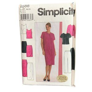 Simplicity Sewing Pattern 8588 Misses Dress Top Skirt & Pants Size 6-10